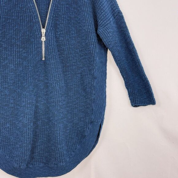 Express Women’s Size SP Blue Half Zip Knit Sweater - Picture 12 of 16